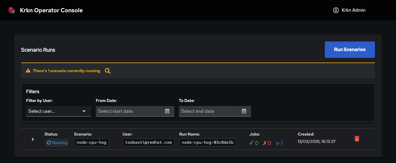 Active Scenario Runs
